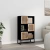 VidaXL Buffet haut noir 70x35x125 cm bois d'ingénierie, buffet, meuble de rangement, placard, armoire, meuble de salon, 352137