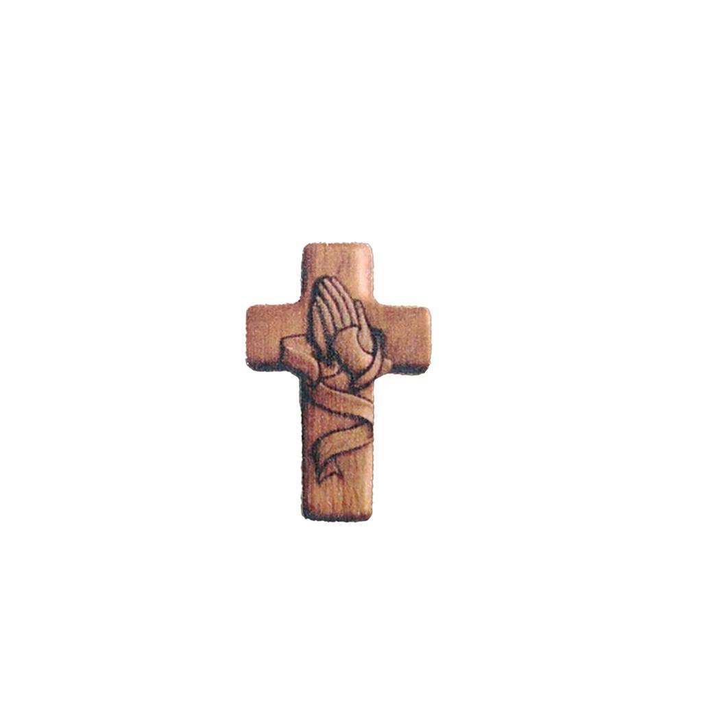 Croix de poche plate en bois 2D Ornement Cadeau