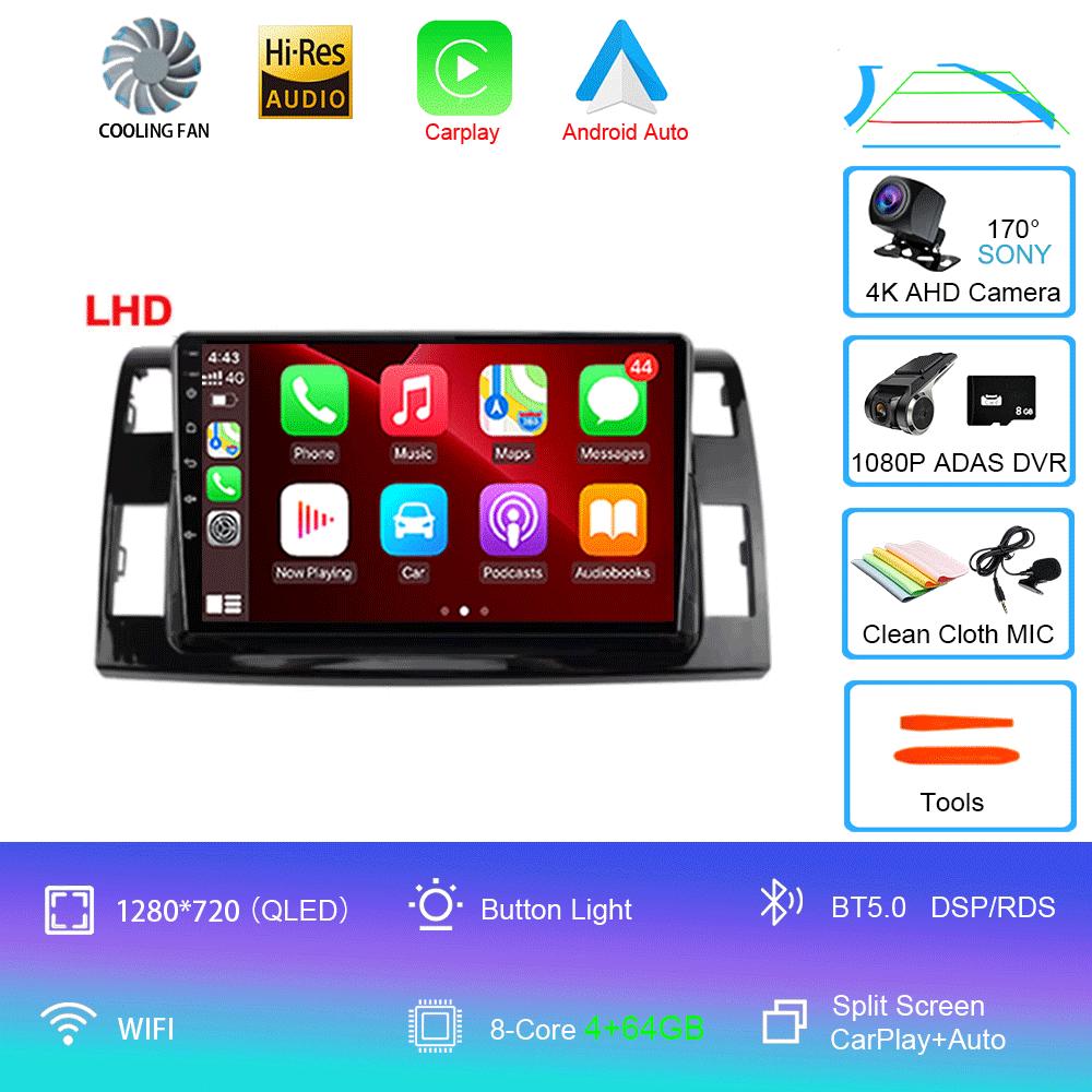 Android 14 For Toyota Previa 3 III XR50 Estima 2006 - 2019 Multimedia Blu-ray QLED Screen Navigation GPS No 2 Din Player