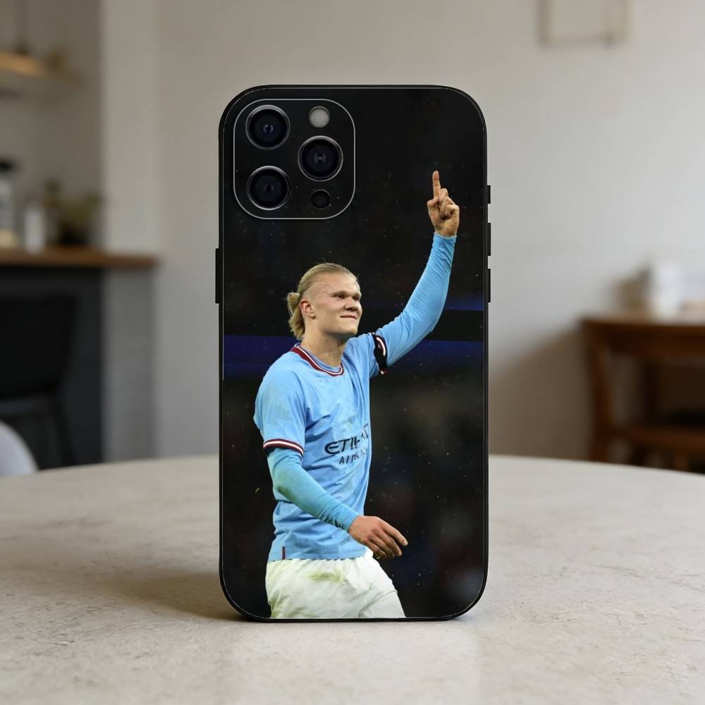 Football Star E-Erling H-Haaland Phone Case Silicone Black Soft For IPhone 17,16,15,14,13,12,11,SE,Plus Pro Max