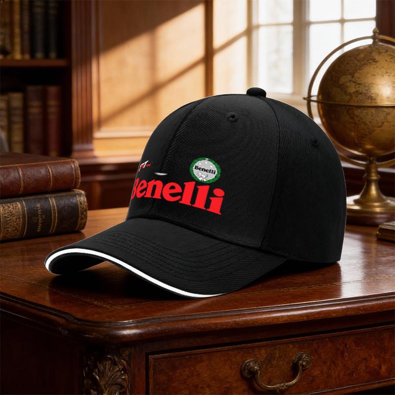 Benelli Red Black Logo Baseball Cap Breathable Lightweight Adjustable Hip Hop Cap for Unisex Women