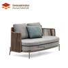 Nordic Outdoor Rattan Double Sofa for Balcony, Courtyard, Garden, or Villa.