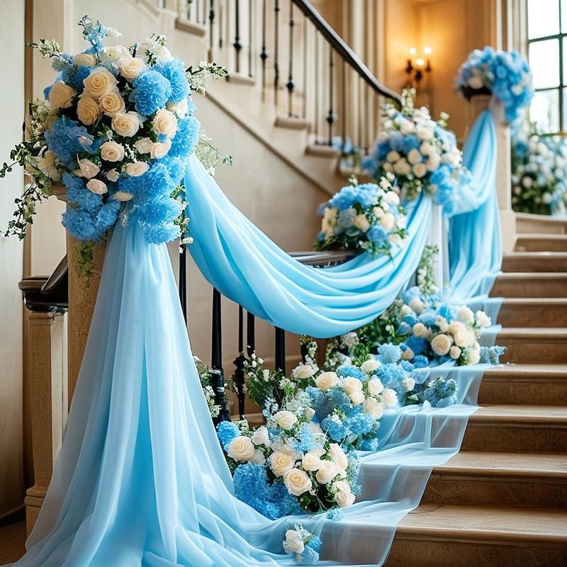 

1 шт. Большие белые прозрачные шифоновые драпировки для свадебной арки - Идеально для декора церемонии, приема, подарки на День святого Валентина, товары для вечеринок 0.75 meters 6 meters светло-серый