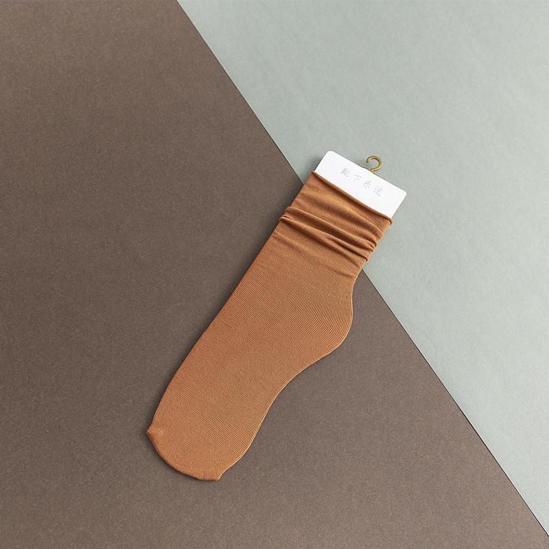 Hehe Socks - Solid Color Women's Socks - Versatile Socks - Rolled Edge - Mid-calf Length - No Heel - All-season Style - Spring, Autumn and Winter