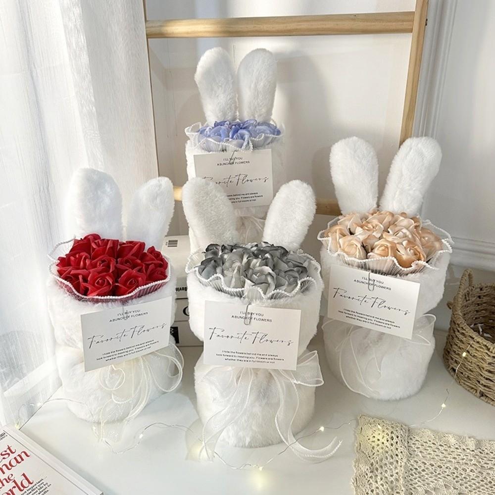 Artificial Rose Flower Bouquet Cute Fake Flower Birthday Gift Soap Flower Gift Baby Shower