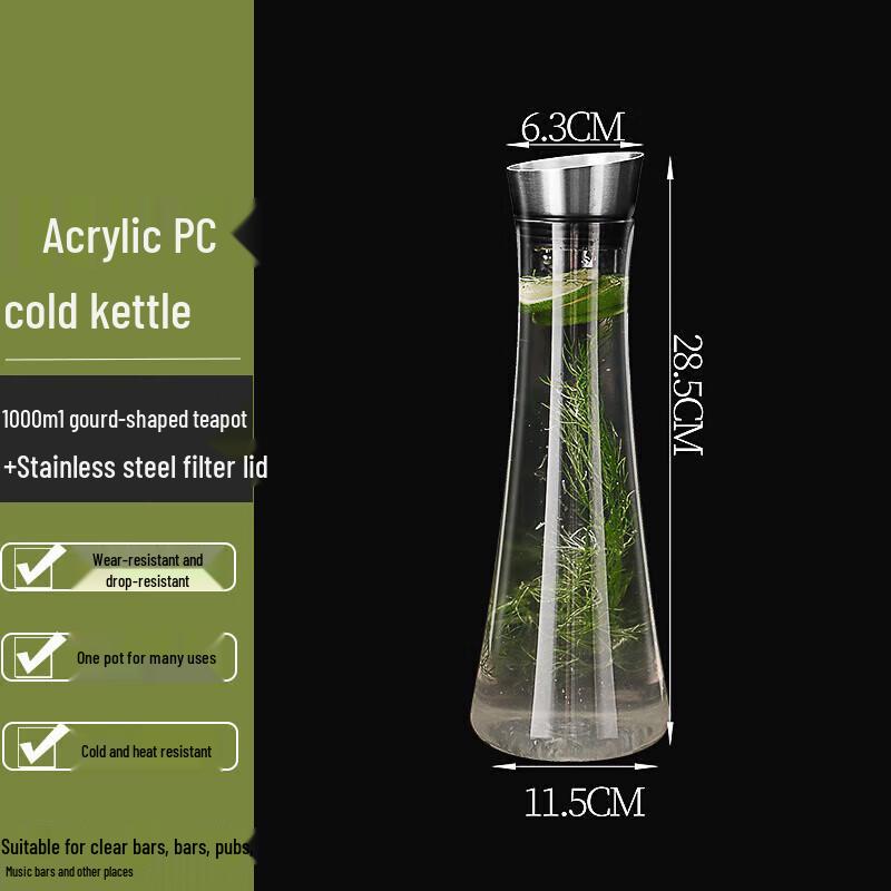 

FATTBAO 1000ml High Temperature Resistant PC Acrylic Plastic Water Pitcher