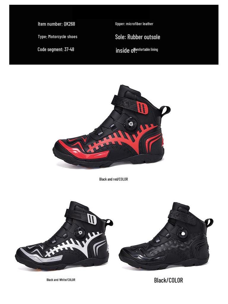 Stivali da Moto da Uomo per Tutte le Stagioni - Scarpe alla Caviglia per Fuoristrada e Corse