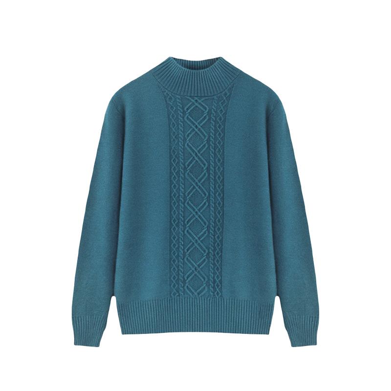 Mother's Fine Velvet Round Neck Sweater: Loose Fit, One Size, Long-Sleeve, Ideal for Autumn and Winter.