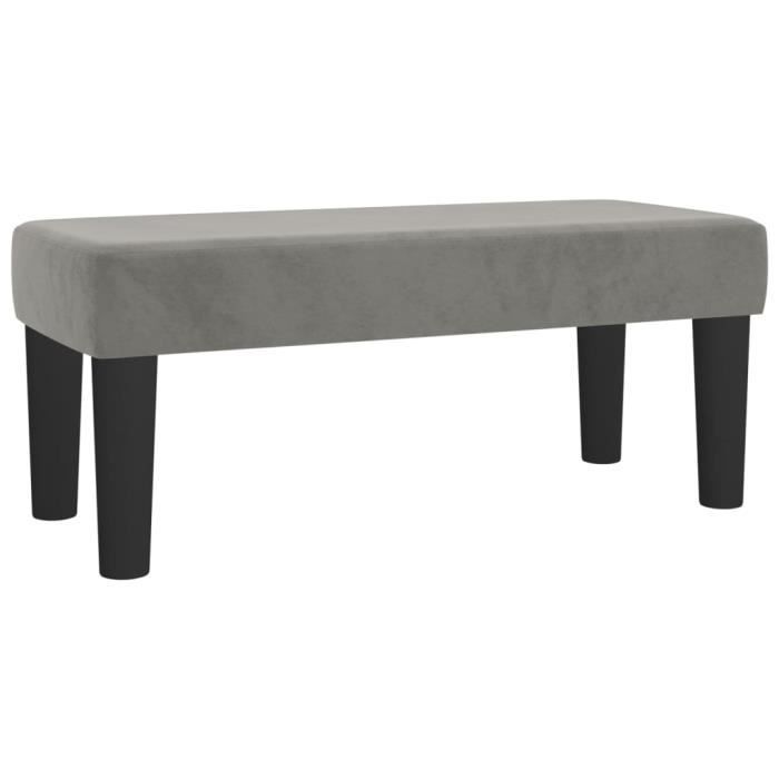 346638 vidaXL Bench Light Grey 70x30x30 Cm Velvet