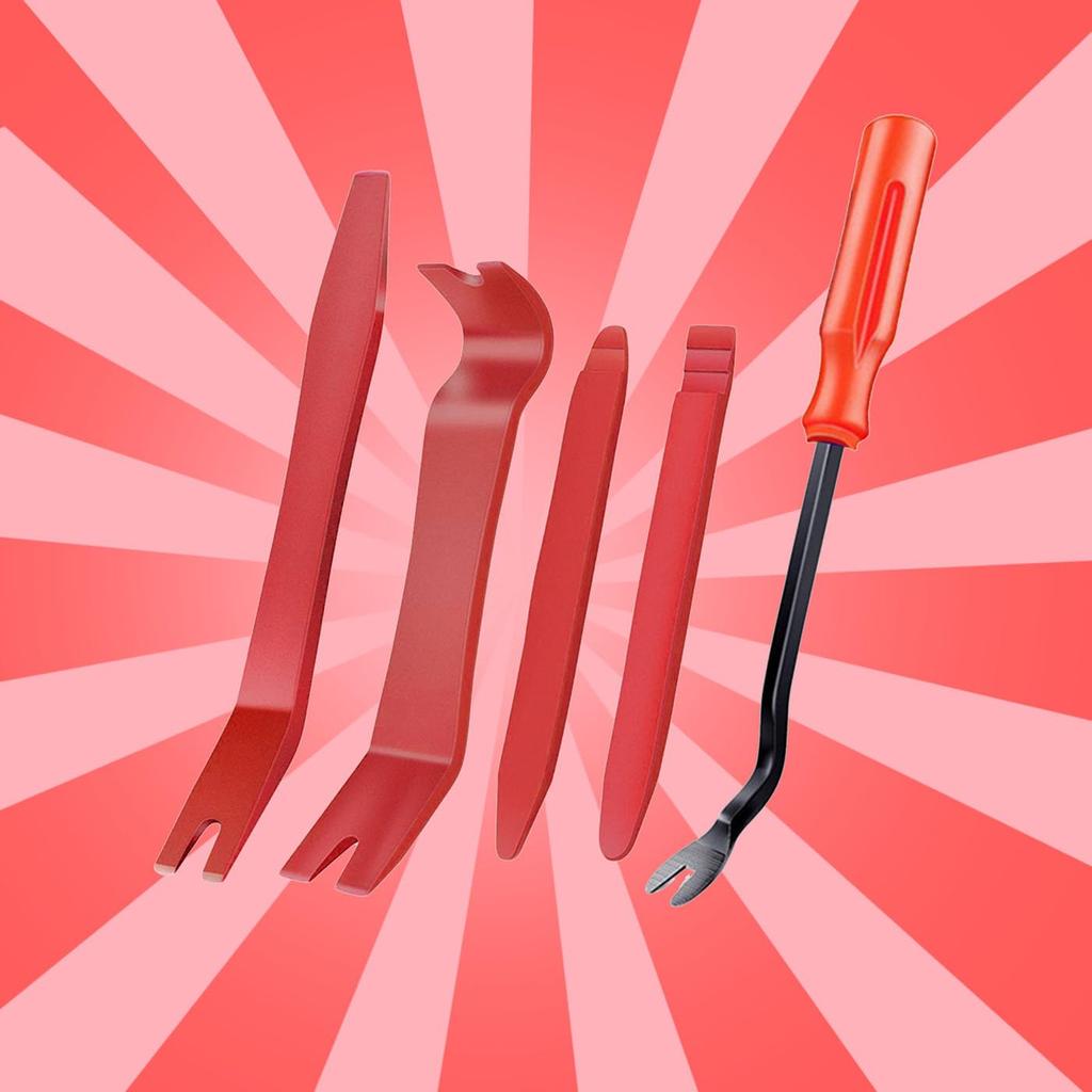 Interior Liner, Auto Lining, Extractor, Panel Removal, Original Tool, 5-piece Set, Red