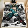 My Hero Academia Izuku Pattern Flannel Blanket, High Quality Comfortable for All Seasons, Home Decor, Warmth and Comfort, Perfect for Gifts.