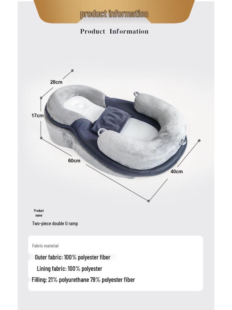 Incline Baby Recliner Pillow: Anti-Spit-Up, Plagiocephaly Correction, Adjustable Newborn Nursing Pillow.