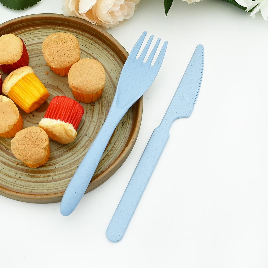 Přenosná cestovní sada příborů Pšeničný nůž Vidlička Lžíce S cestovním boxem na nádobí Kancelářský pracovník Student Příbory BBQ Stolní sada