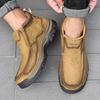 Rindsleder erste Schicht Frühling High-Top Outdoor Freizeitschuhe Herren Rutschfest Abriebfest Wanderschuhe Echtlederschuhe