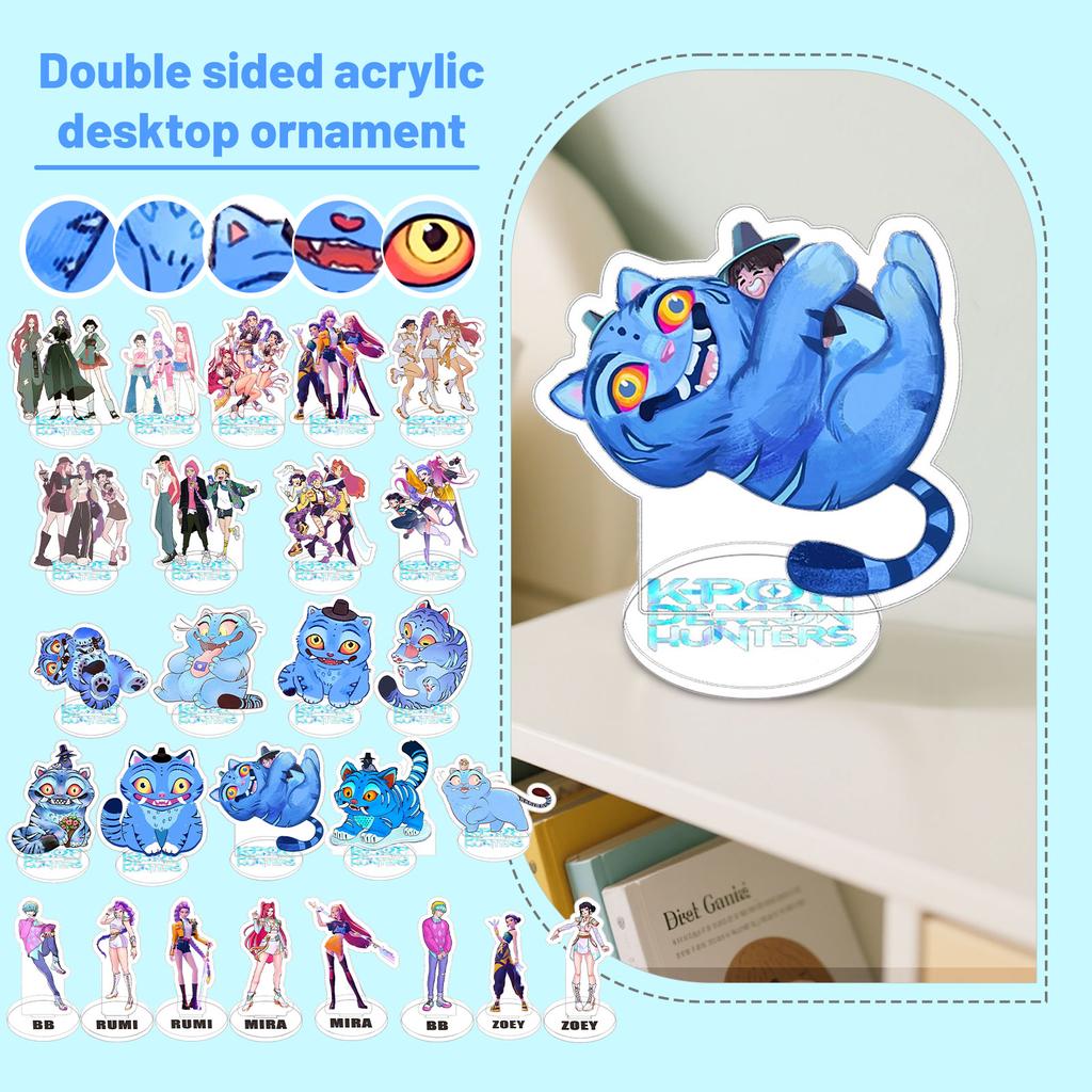 Blue Cat Transparent Double-Sided Acrylic Desktop Ornament