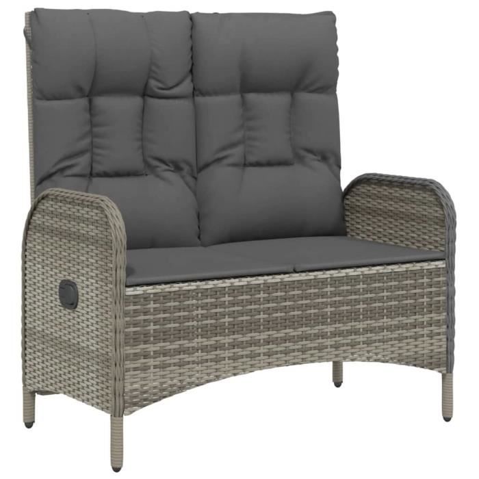 VidaXL Mobilier à dîner de jardin 4pcs et coussins Gris Résine tressée 3203507