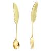 1Pcs Creative 304 Stainless Steel Spoon Feather Spoon Fork Coffee Spoon Christmas Gifts Kitchen Accessories Tableware Decoration