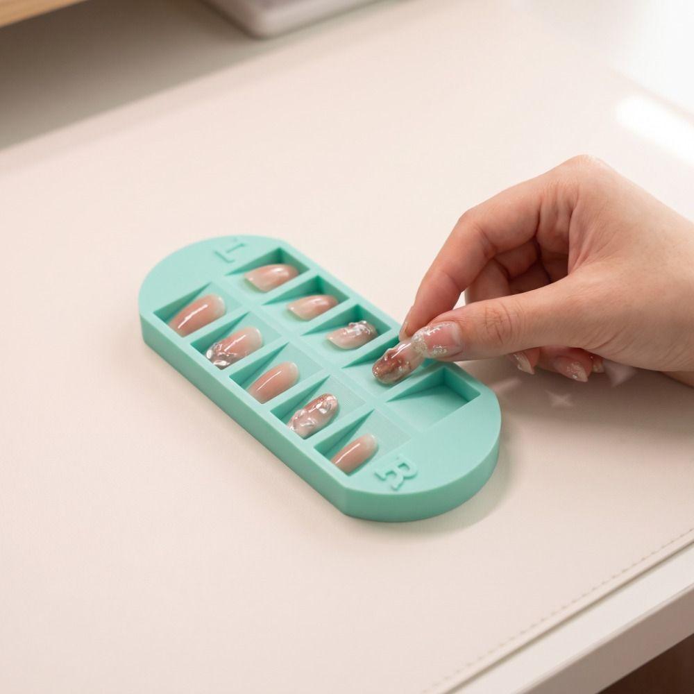With L/R Mark Nail Tip Storage Tray 10 Grids Nail Art Storage Plate Nail Art Organizer  Nail Art