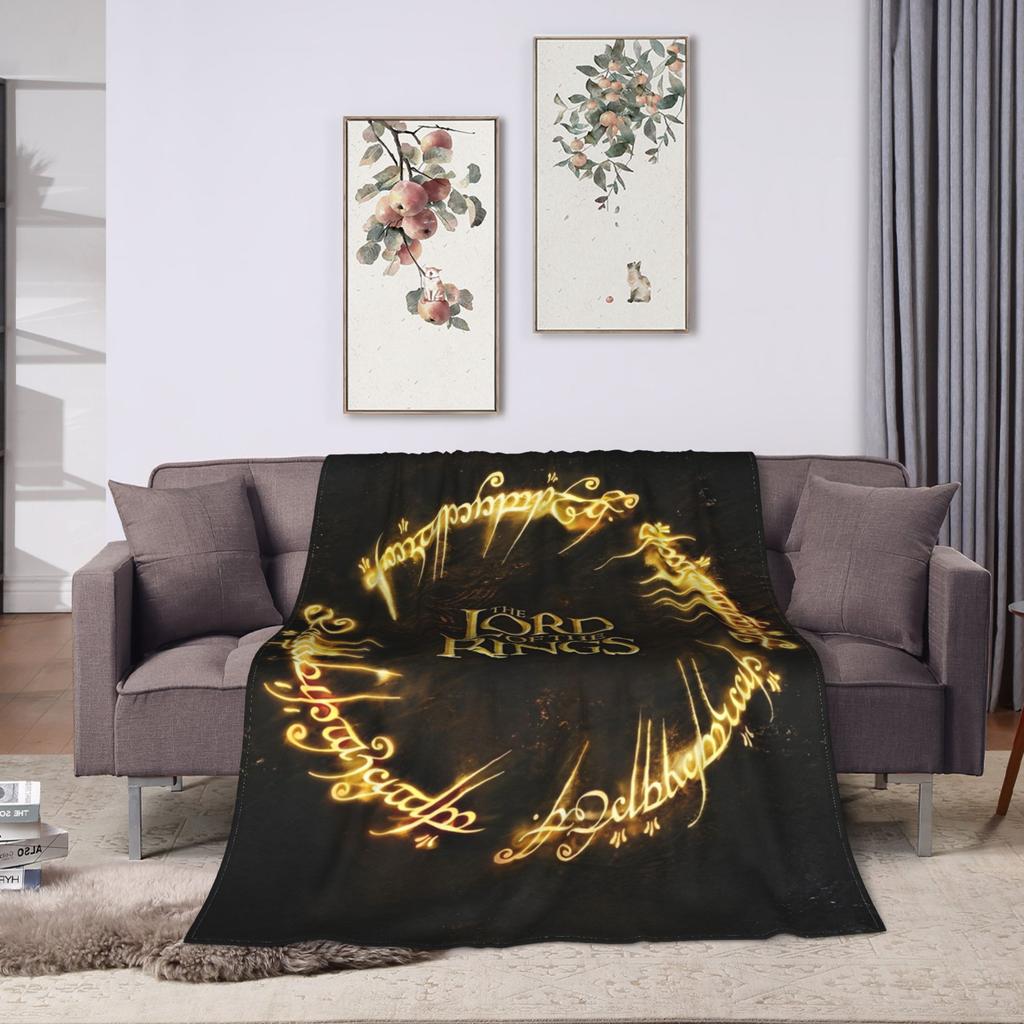 L-Lords Of The R-Rings  Blanket  Airplane Travel Flannel Throw Blanket For Bedroom Super Warm Design Quality Bedspread Gift Idea