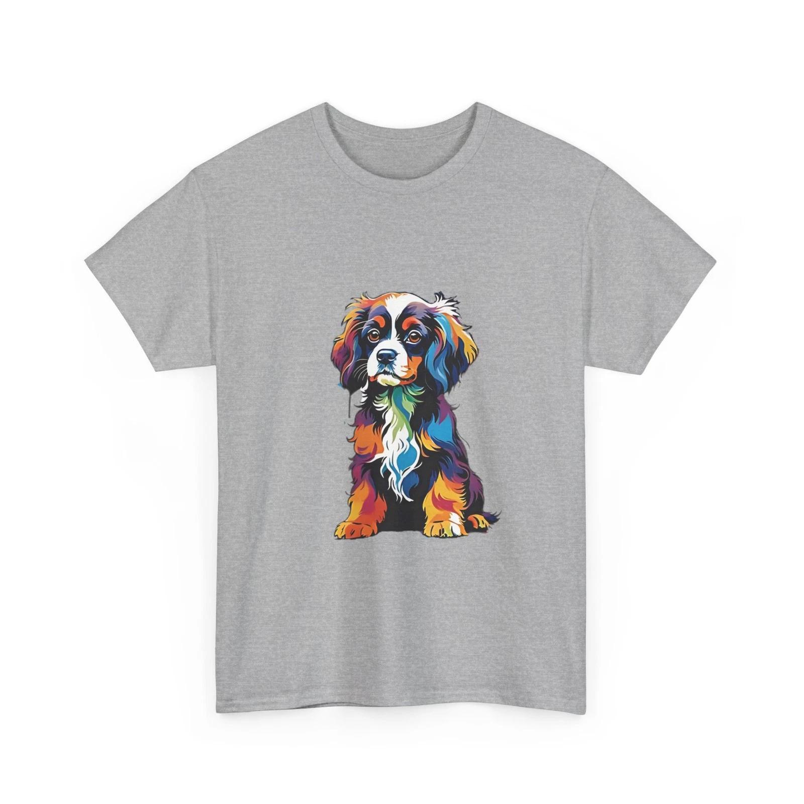 Colorful Puppy Dog T-Shirt Vibrant Dog Shirt Graphic Tee 2XL