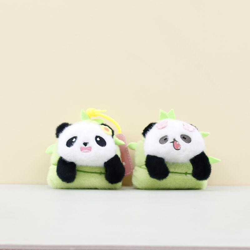 Adorable Panda Keychain Plush Toy Soft Cuddly Cartoon Animal Doll For Bags