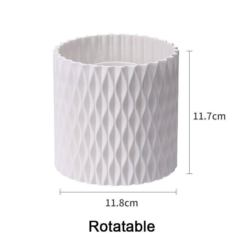 

Вращающийся на 360° органайзер для кистей для макияжа, держатель для косметической помады, настольный инструмент для макияжа, прилавок, туалетный столик, многофункциональный белый