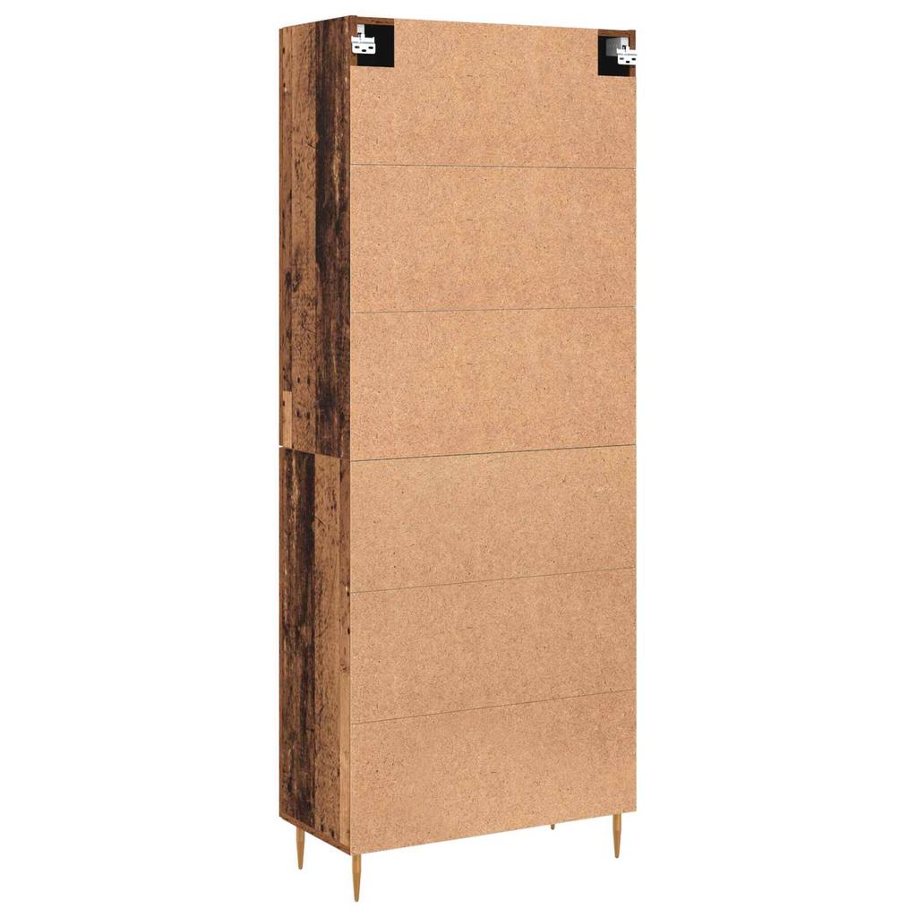 Wall Mounted Highboard Reclaimed Wood Look 69.5 x 34 x 180 cm Engineered Wood