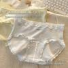 Ladies Spring and Autumn Pure Cotton 10A Bacteriostatic Extended Crotch Mid Waist Triangle Briefs