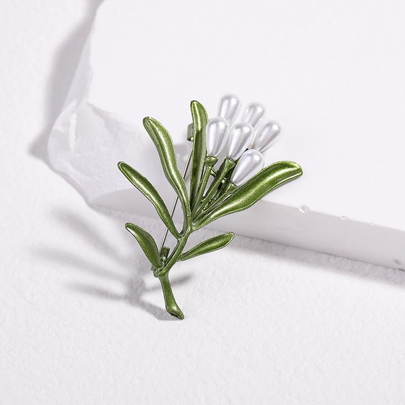 Frauen Vintage Blume Perle Broschen Pins Palace Emaille Pflanze Brosche Pin Corsage Dame Hochzeit Party Elegante Abzeichen Schmuck