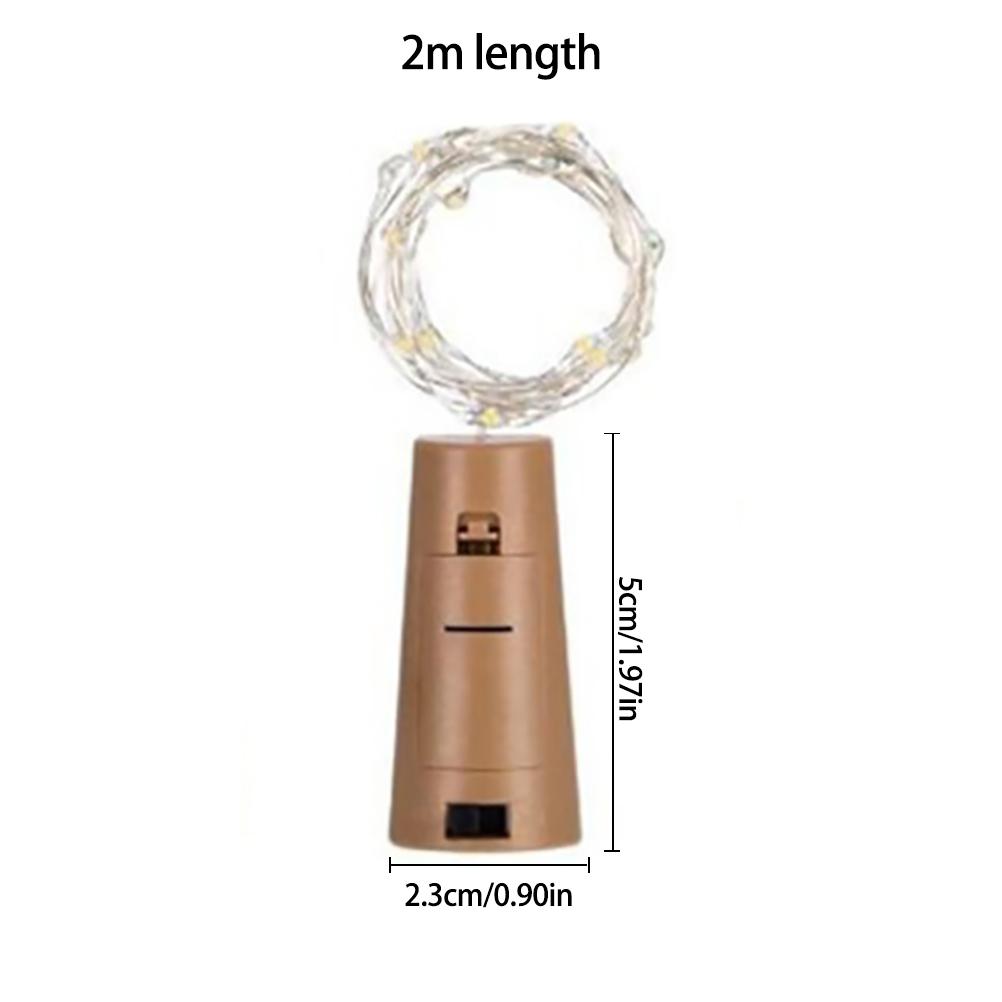 6pcs LED Wine Stopper Bottle Lights 2M Outdoor Waterproof Colorful 20 LED Light String Wine Bottle Decorative Lights