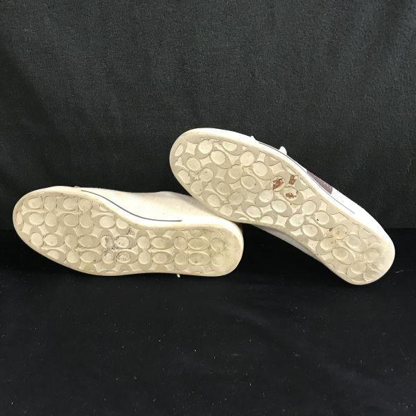 Coach Canvas and Leather Shoes Sneakers Beige Size 6 23.0