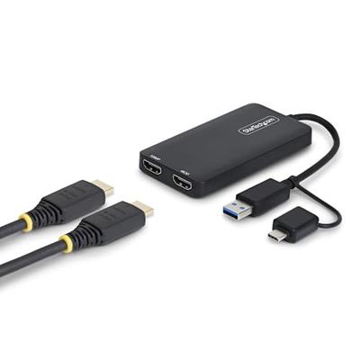 StarTech Dual Monitor USB To HDMI Adapter, Compatible with macOS (M1/M2/M3/M4), Windows, and ChromeOS, Thunderbolt, USB 3.0, and USB-C Connections, HD