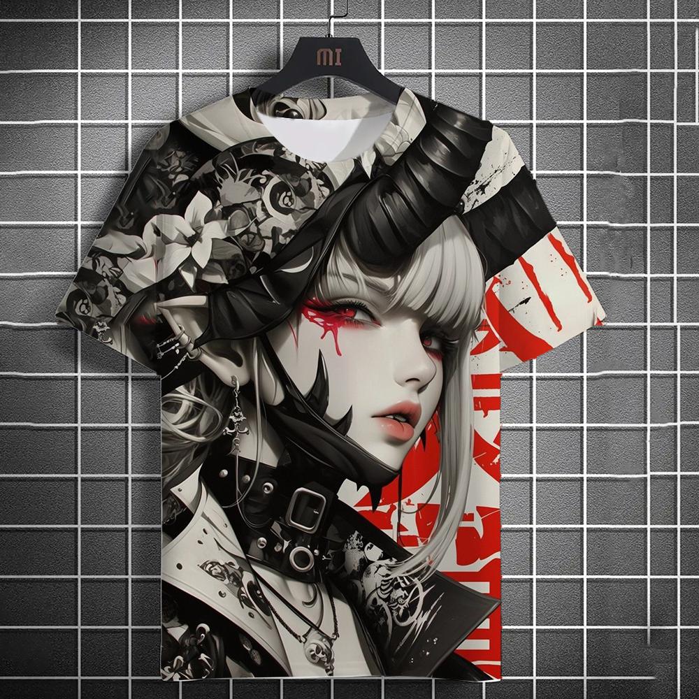 Pánské a dámské letní módní 3D potisk anime potisk tričko ležérní polyesterový kulatý výstřih ležérní trička s krátkým rukávem top