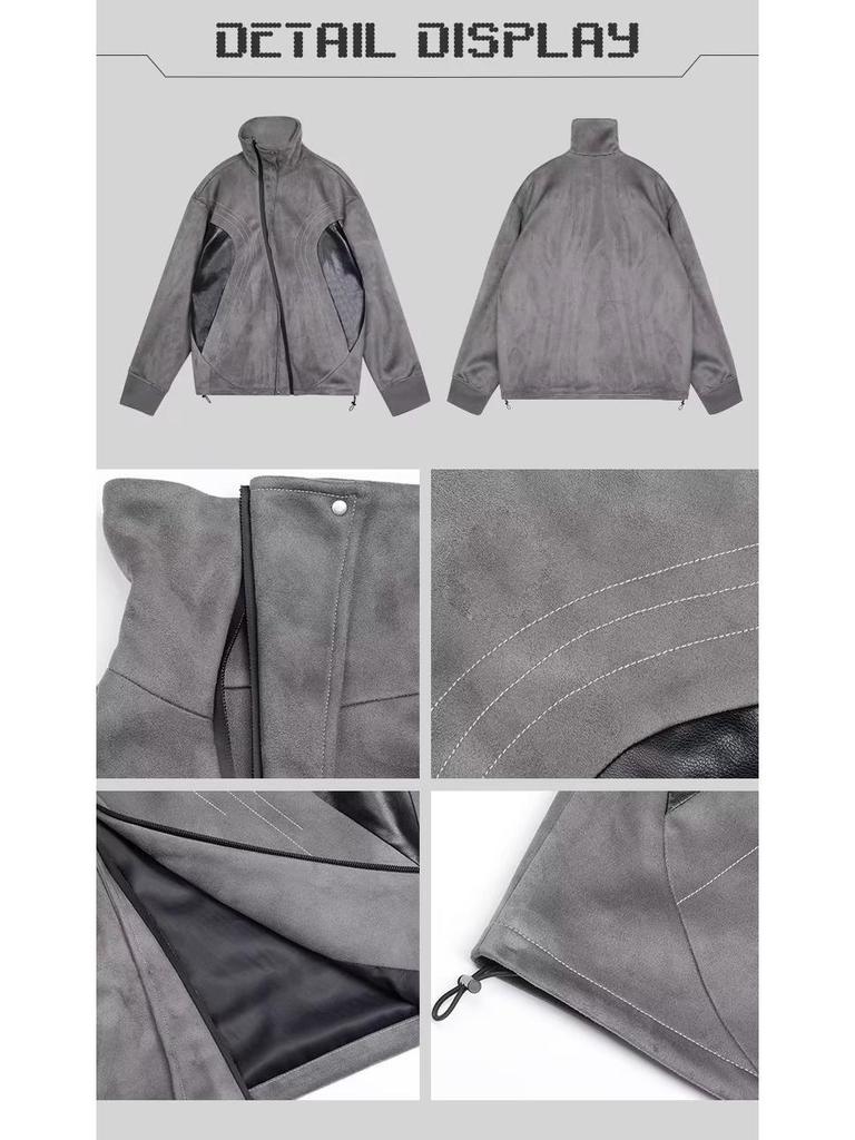 2023 American Retro High Street Suede Baseball Jacket for Men - Spring/Autumn Trendy Bomber Jacket