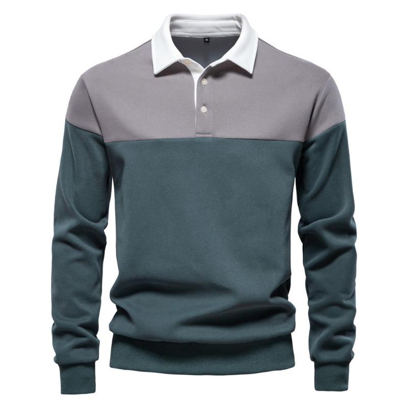 Men’s Euro Fit Long Sleeve Polo Collar Sweatshirt