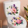 Watercolor Floral Toilet Sticker - Self-adhesive and Removable - Waterproof - Bathroom Toilet Decoration Sticker