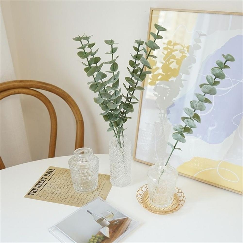 1/12 bucăți plastic eucalipt cu frunze de plante false material pentru flori pentru flori de nuntă
