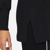 Nike Embroidered Split-Joint Mid-Length Casual Knit Long Sleeve T-Shirt Women Tops Black FB8801-010