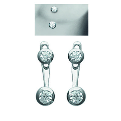 [M7640] - Boucles contours de lobes argent 'Essentiel' blanc argenté (rhodié) - 5 mm