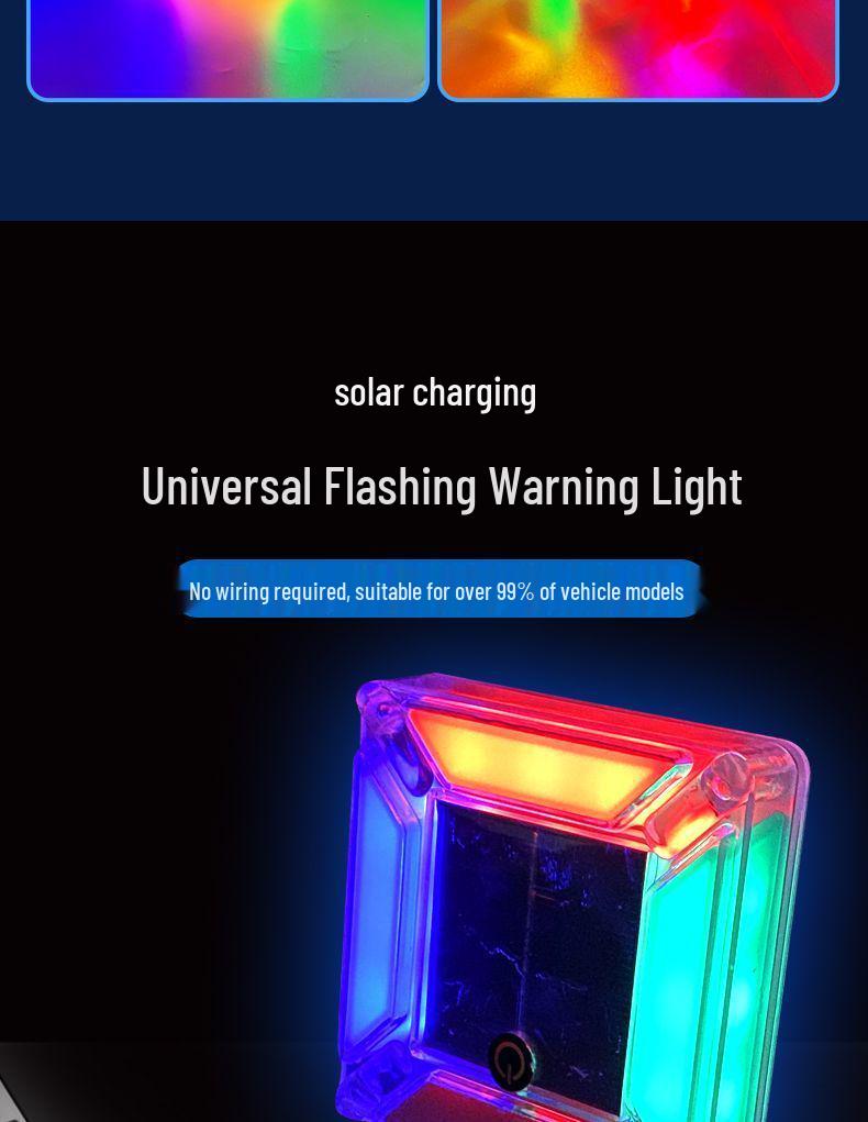 Solar-Powered Anti-Theft Rear Warning Lights for Trucks
