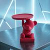 Bear Key Dish Bowl for Entryway Table 3D Printed Cute Bear Statue with Tray Cartoon Animal Figurine Candy Dish for Indoor Home Decor