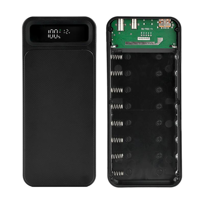 8*18650 Battery DIY Power Bank Case Removable Solder-free Mobile Power Sleeve Charging Power Case USB Type C DC Adjustable 5-12V