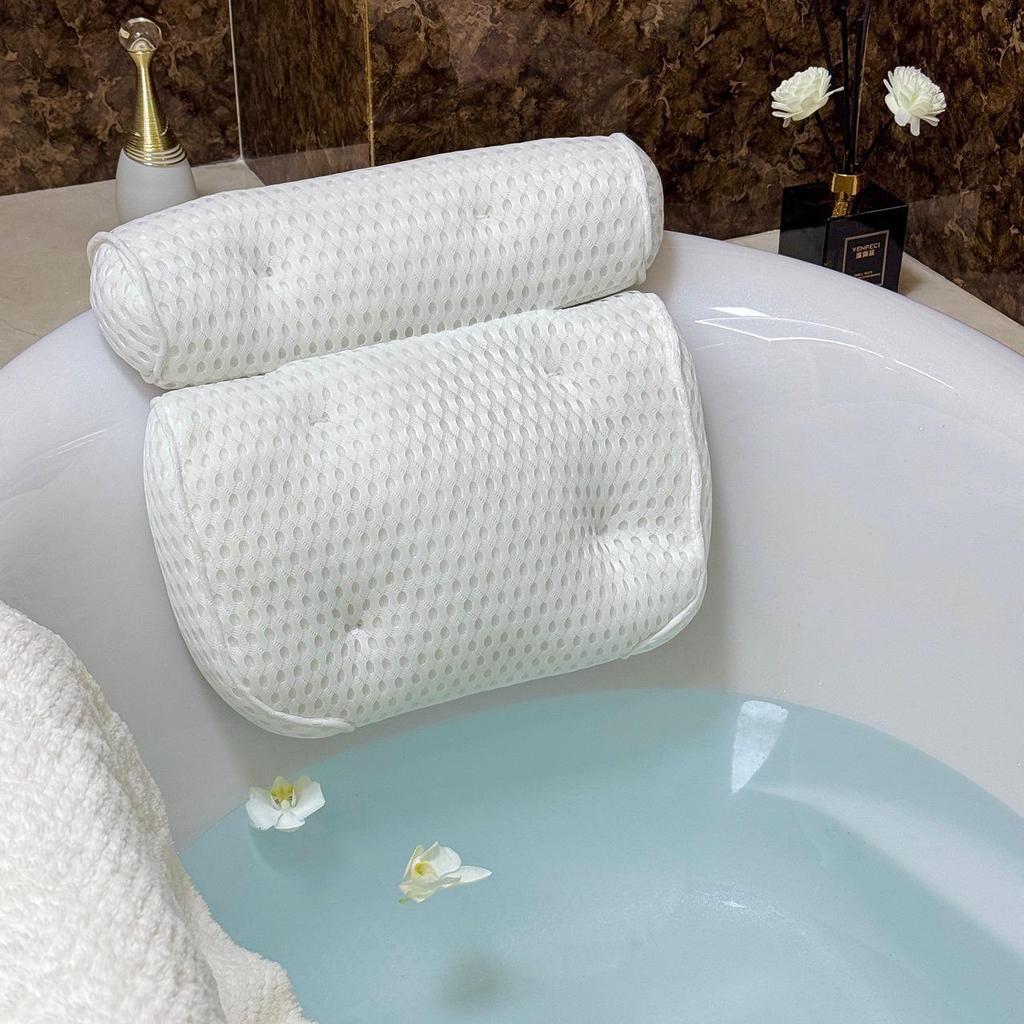 Pernă Antiderapantă pentru Cadă Transfrontalieră cu 4 Ventuze 4D pentru Masaj Spa