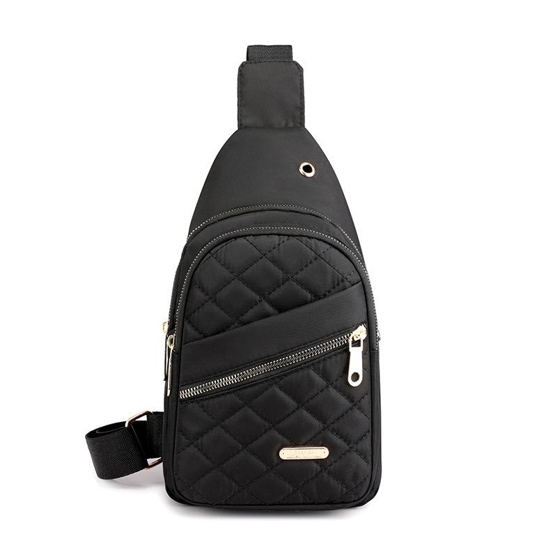 Breast bag Women's versatile lightweight casual fashion small bag Multi-compartment outdoor travel backpack Crossbody bag