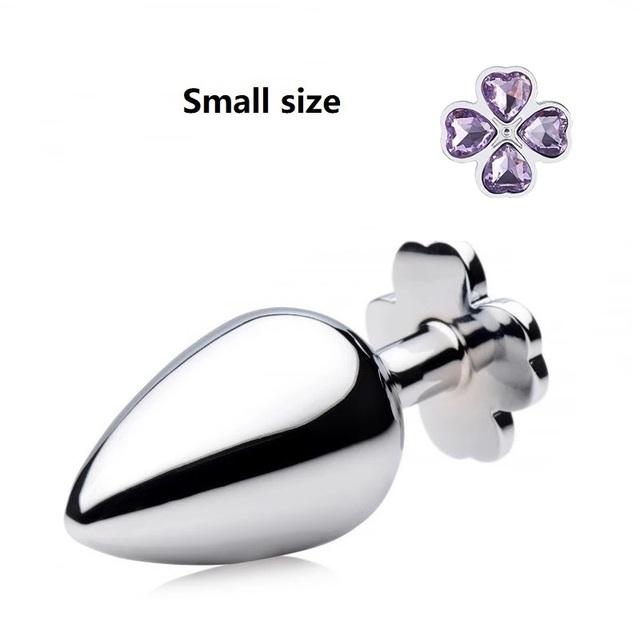 Nowy mały rozmiar czterolistna koniczyna metalowa analna zatyczka analna 12 kolorowych koralików jubilerskich kulki kegla silikonowe jaja seks zabawka dla mężczyzn i kobiet