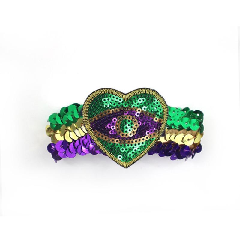 Meier Bracelet mardi gras carnival sequin feather wristband party bracelet one size