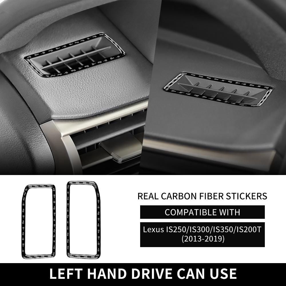 Real Carbon Fiber Car Dashboard Air Outlet Cover Sticker For Lexus IS250 300 350 200T 2013- Interior Trim Auto Accessories LHD