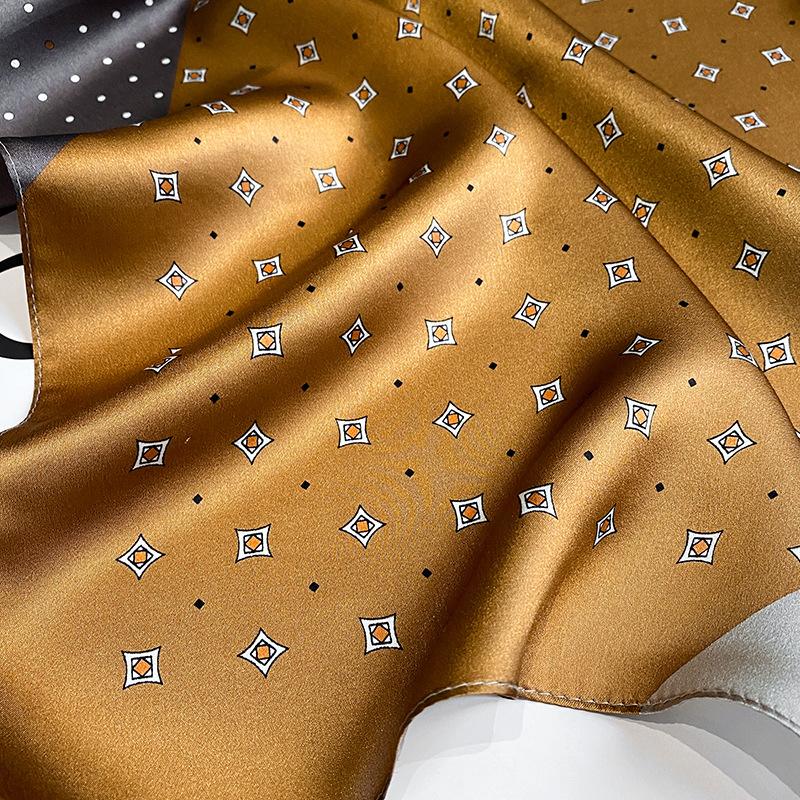 Luxusní značka Hedvábný šátek Čtvercový Dámské Šátky a zábaly Kancelář Malé vlasy Krk Hidžáb Šátek Foulard Dámské Šátky 70*70cm