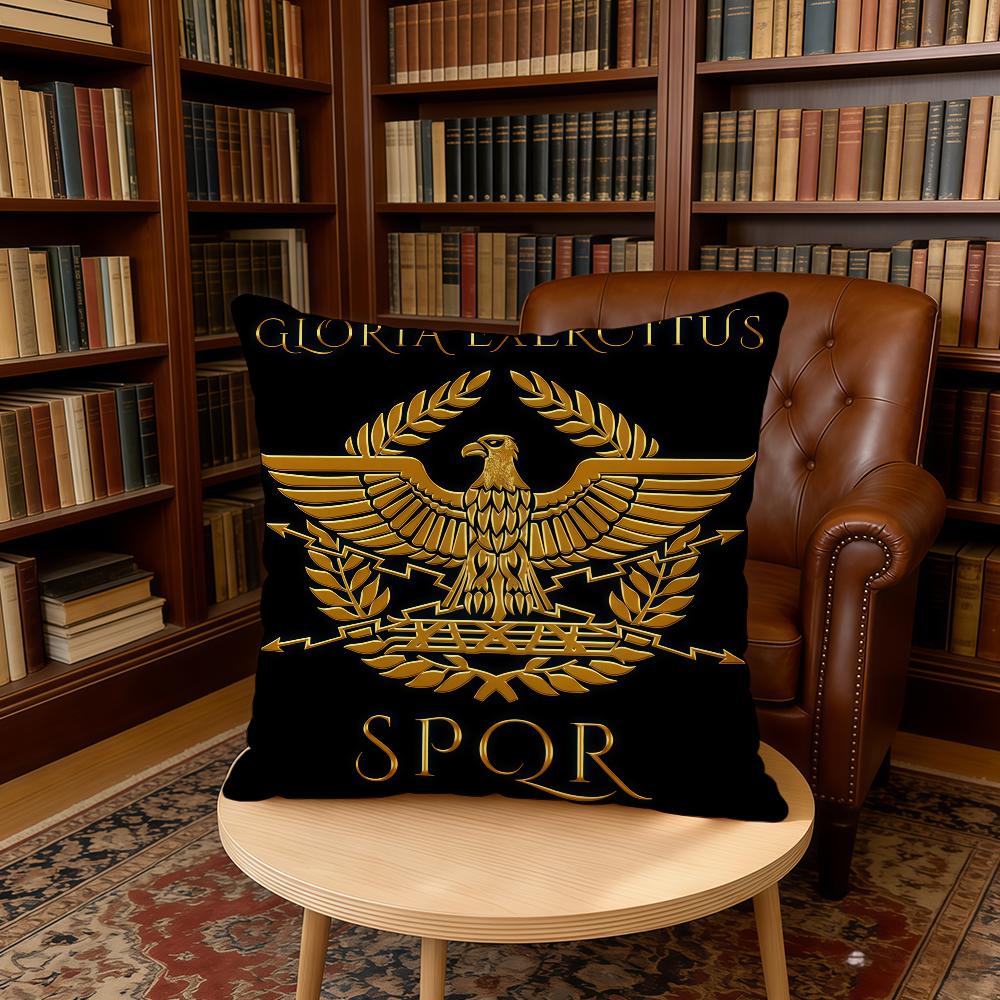 SPQR G-Gold Imperial Eagle Rome Cushion Cover Home Office Birthday Anniversary Gifts Soft Skin Friendly Cushion Cover