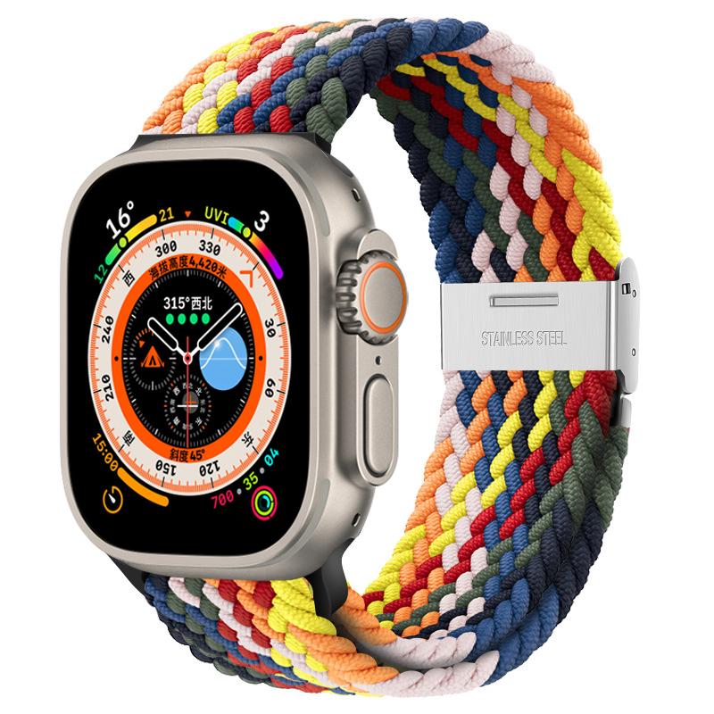 Braided Solo Loop Strap For Apple Watch Ultra2 Band 49mm 45mm 44mm 40mm 41mm 42mm 46mm Correa Bracelet Series 8 7 Se 6 9 3 10 11